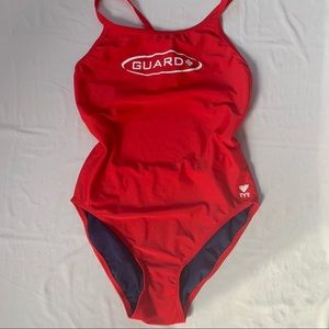 Red Lifeguard One-Piece Swimsuit